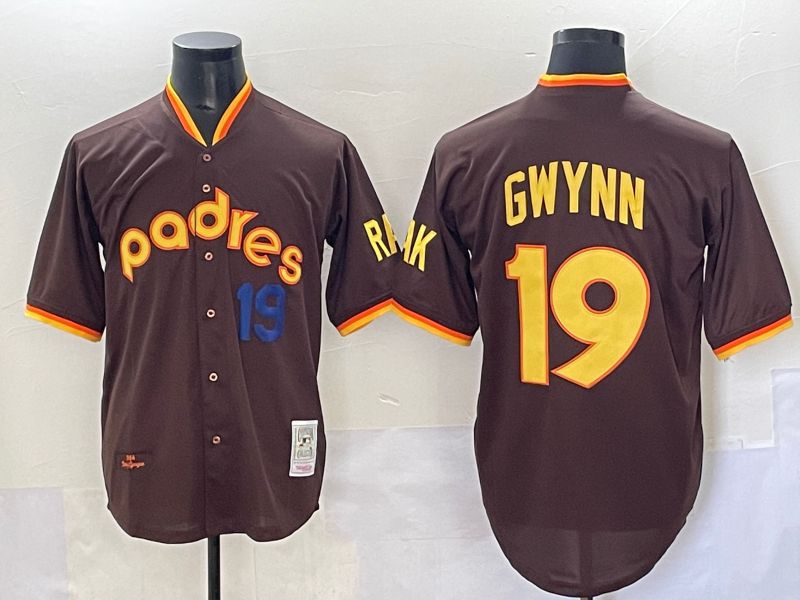 Men 2025 San Diego Padres #19 Gwynn Brown Throwback Nike MLB Jersey style 35->san diego padres->MLB Jersey